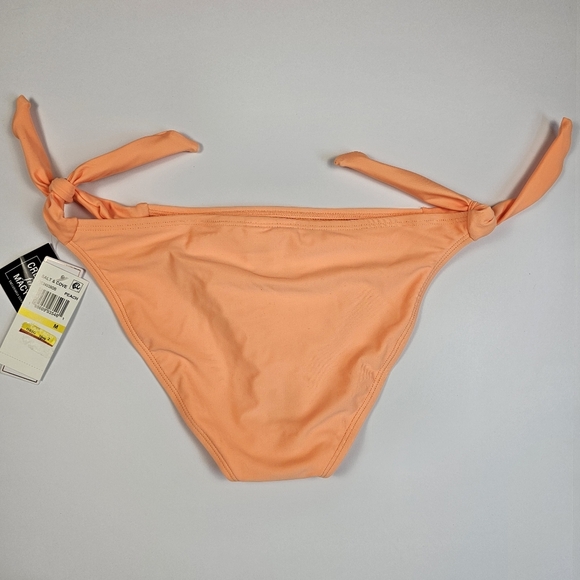 Salt + Cove Women's Juniors' Ruffle Strap & Side Tie Bikini Set Peach Size M - Picture 11 of 16